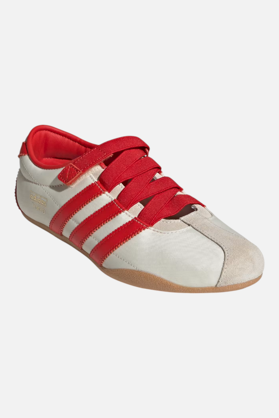 Adidas Women's Tokyo Mary Jane Sneakers in Cream White and Red – front view