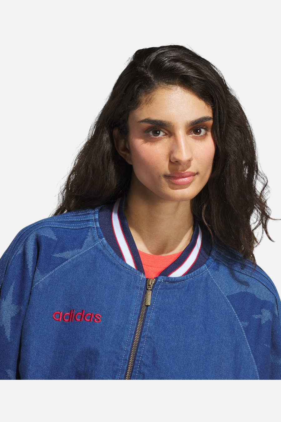 Adidas Women's USA 94 Denim Varsity Bomber Jacket – alternate