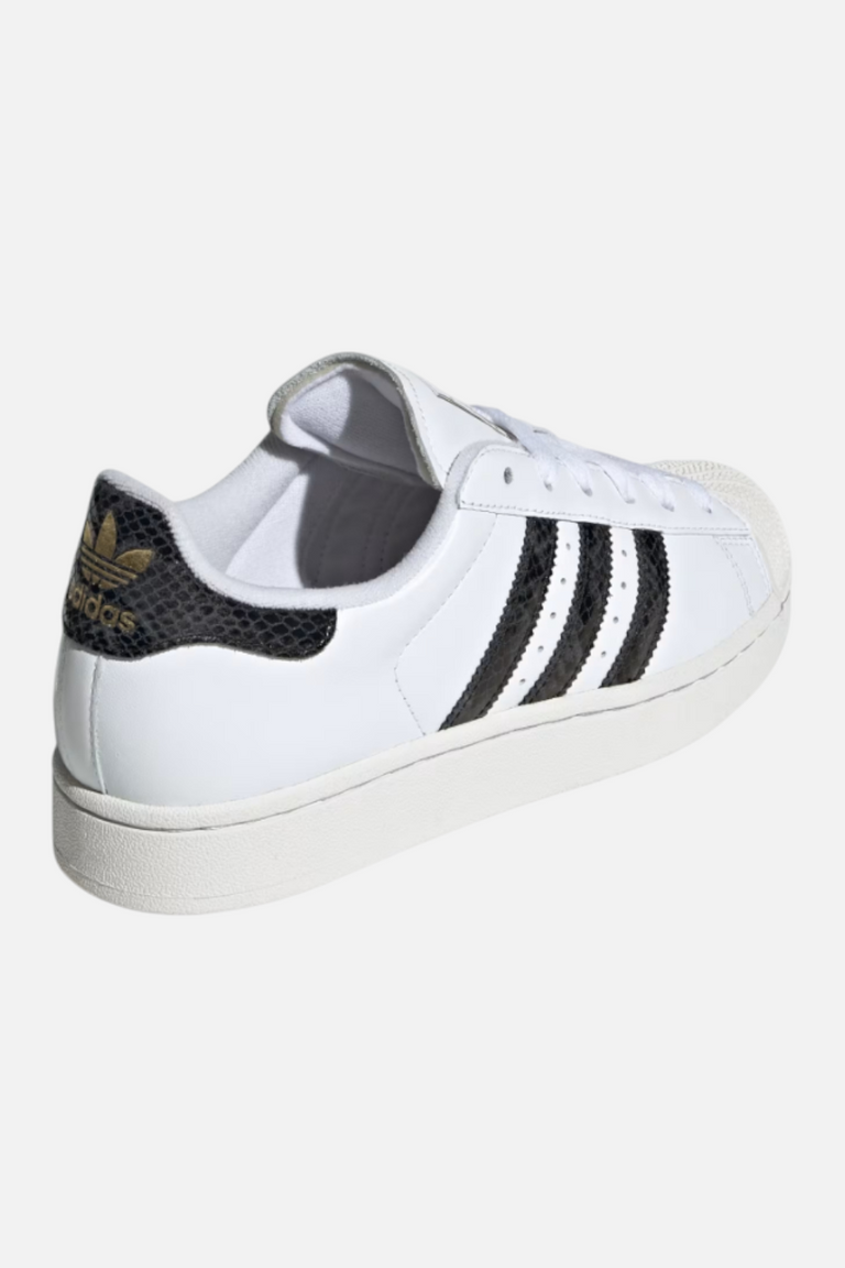adidas Women's Superstar II Shoes, Size 8, White/Grey Snakeskin