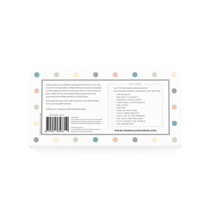 Affirmation Coloring Pencils – back view