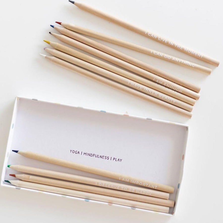 Affirmation Coloring Pencils – flat lay