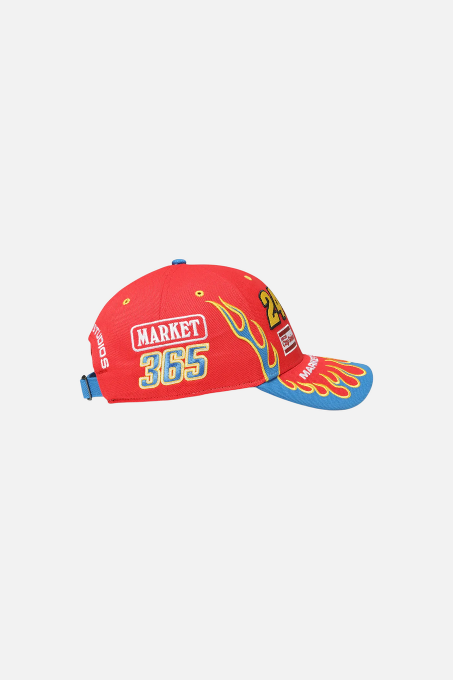After Market Flames 47 MVP Snapback in Torch Red – side view