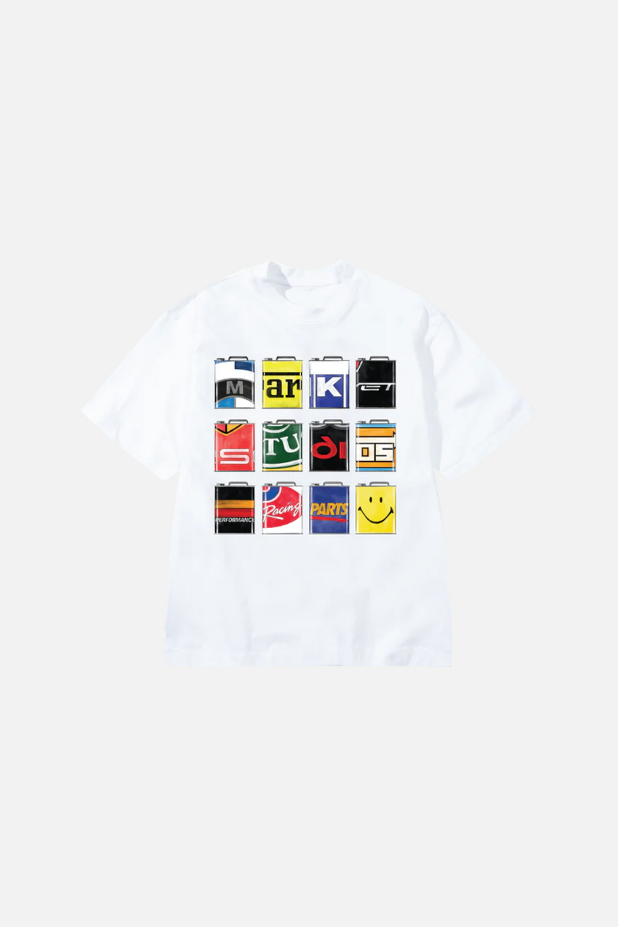 After Market Inc Men's Smiley Oil Can T-Shirt in White – front view