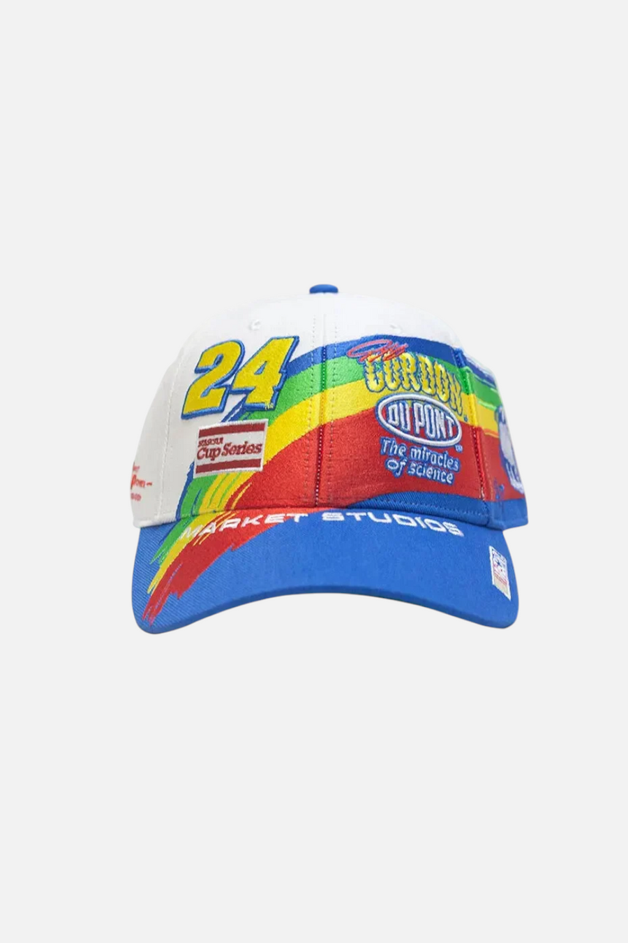 After Market Inc Rainbow 47 MVP Snapback in White & Rainbow – front view