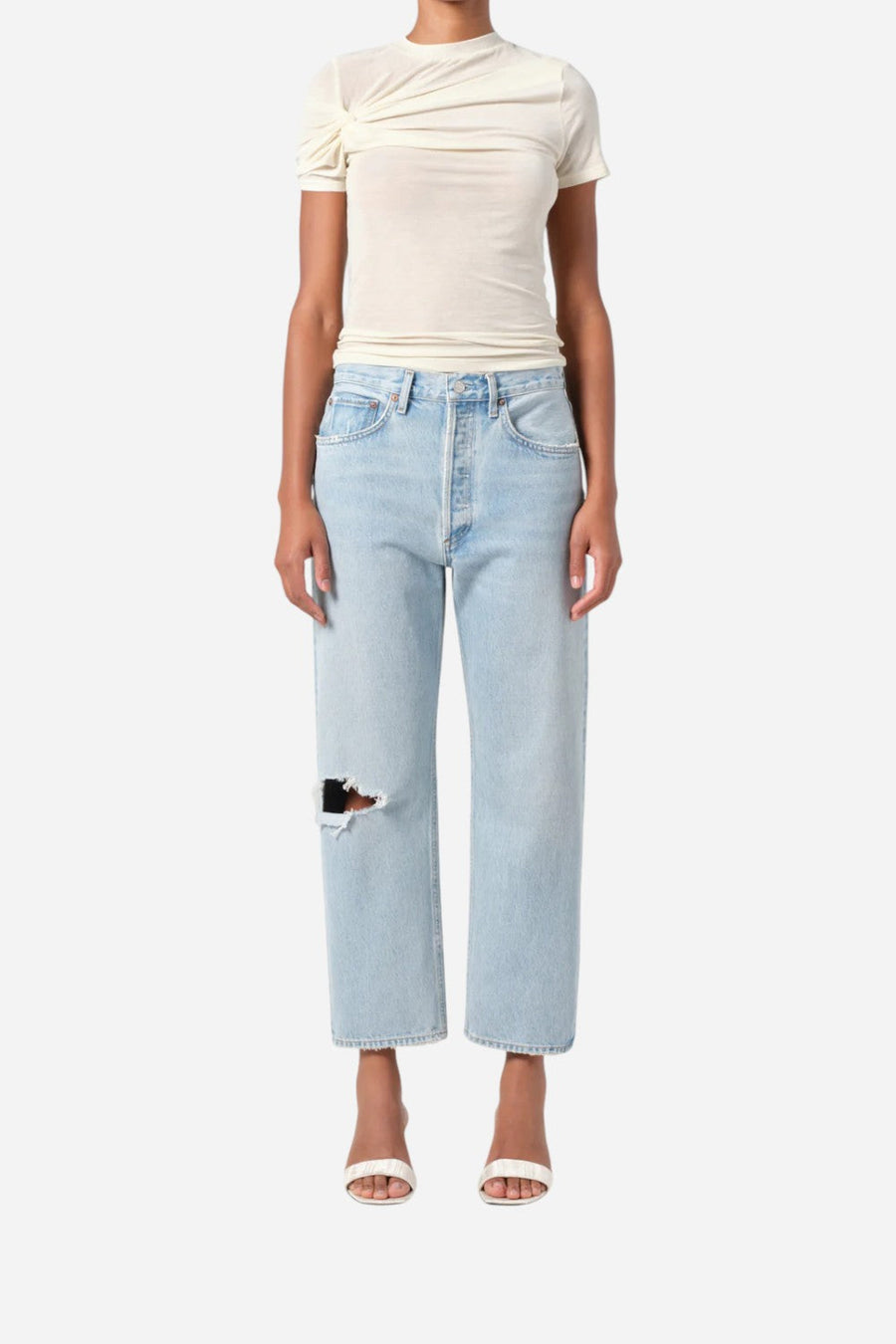 Agolde 90's Crop Mid Rise Straight in Segment – front view