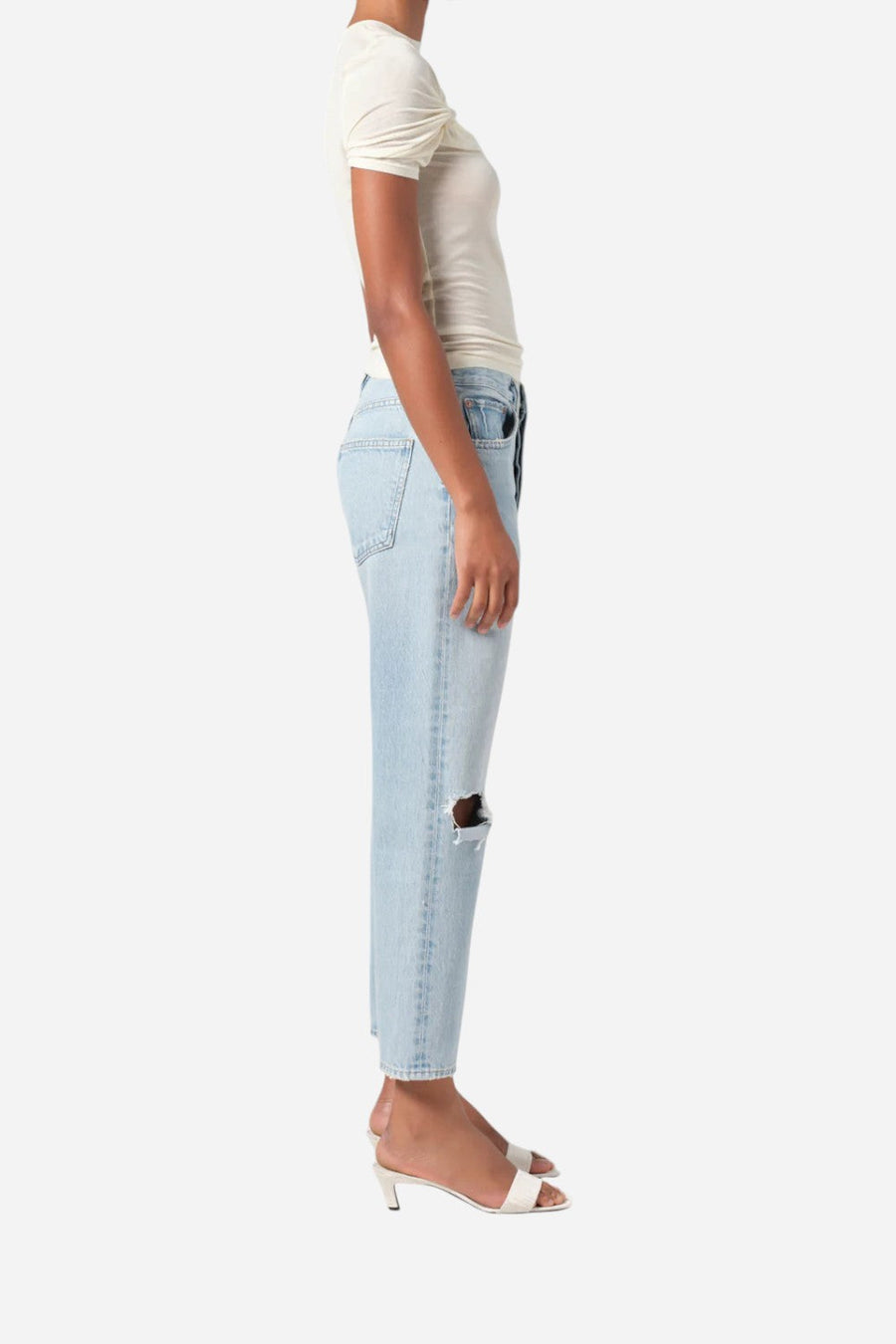 Agolde 90's Crop Mid Rise Straight in Segment – side view