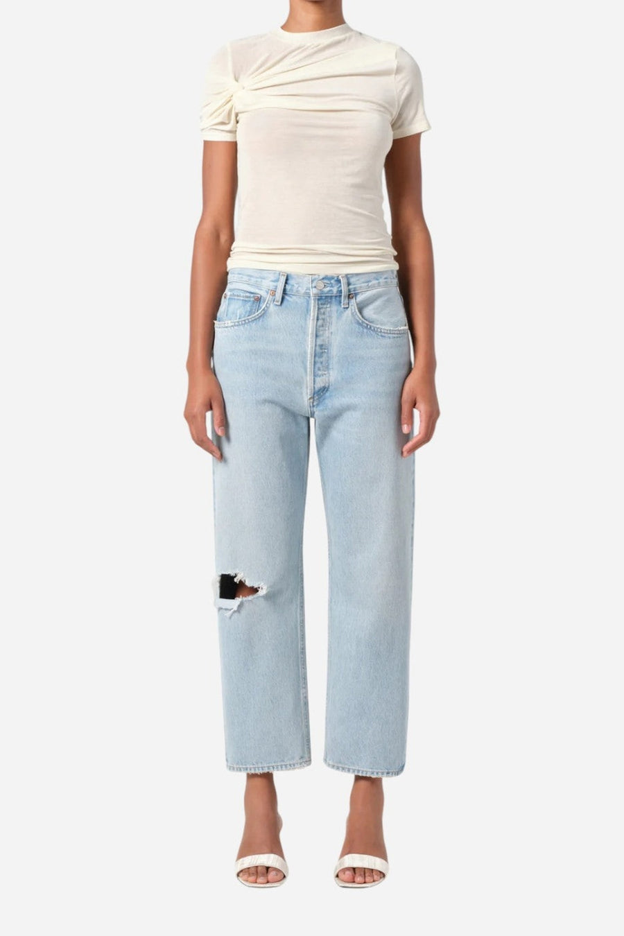 Agolde 90's Crop Mid Rise Straight in Segment – side view