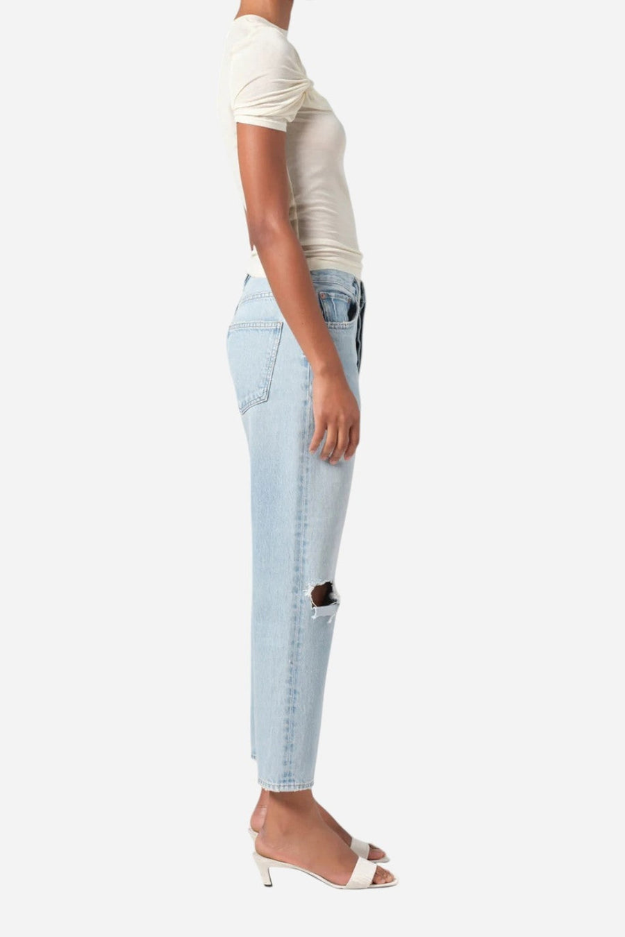 Agolde 90's Crop Mid Rise Straight in Segment – side view