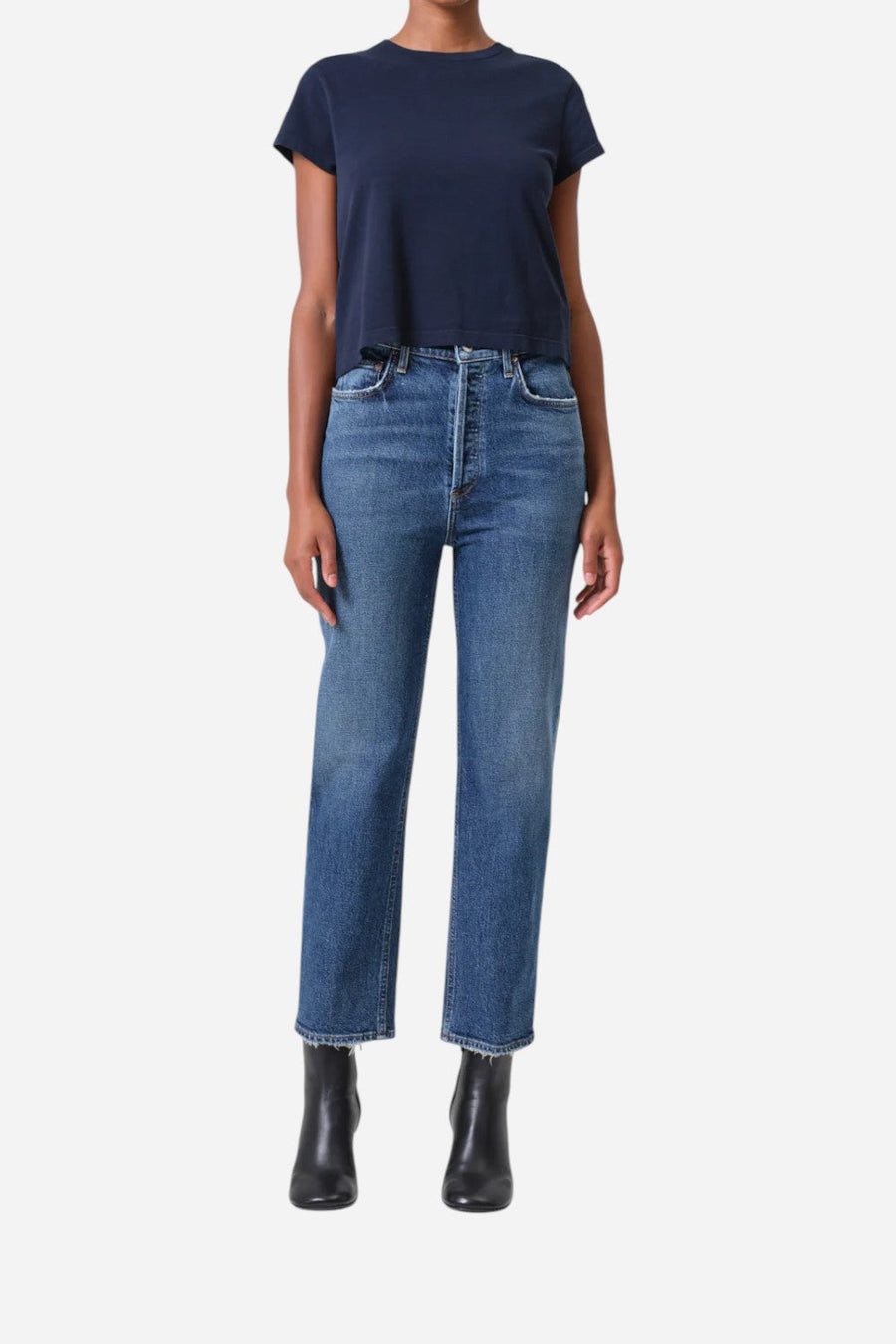 Agolde 90's Pinch Waist Crop in Solace – front view