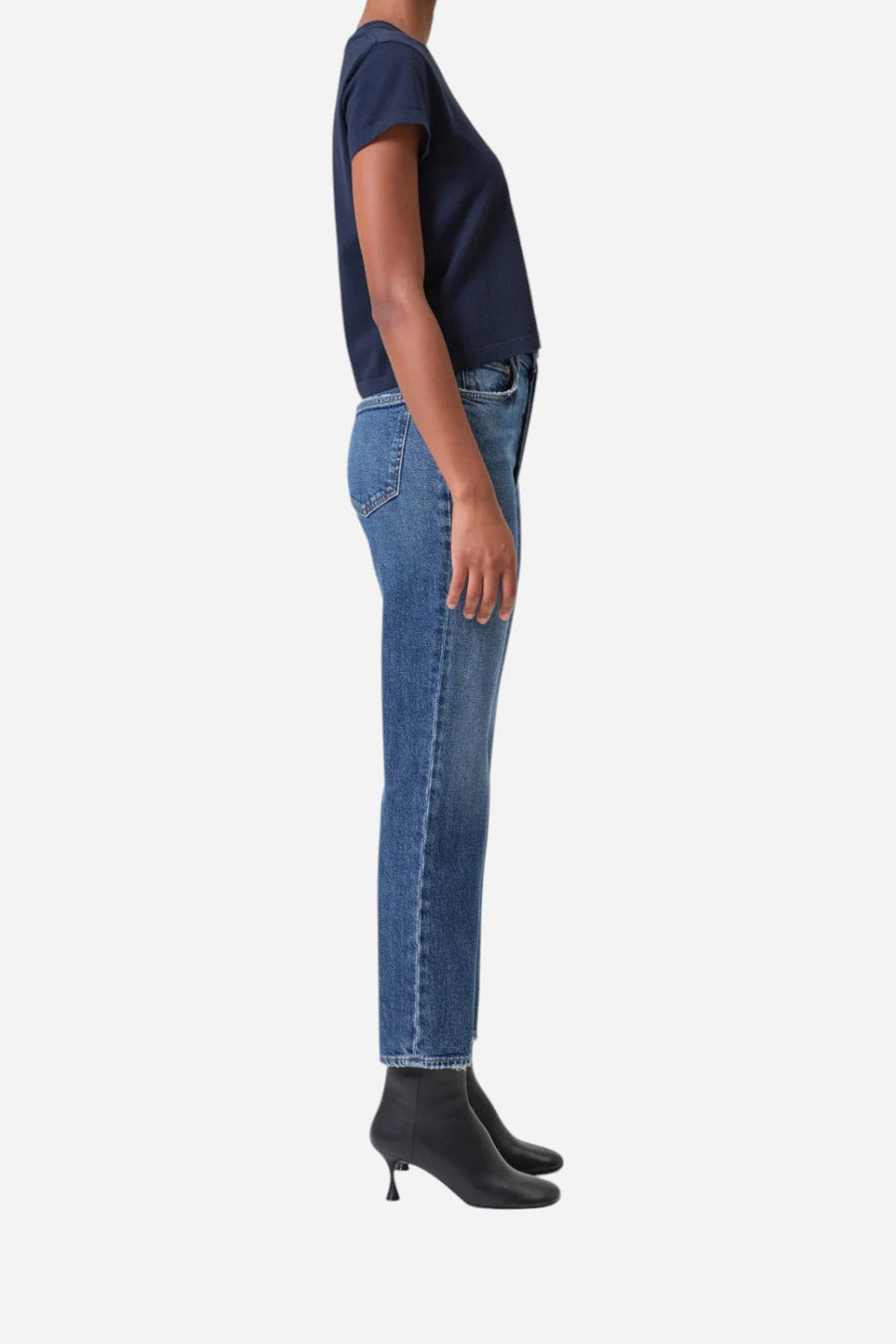 Agolde 90's Pinch Waist Crop in Solace – side view