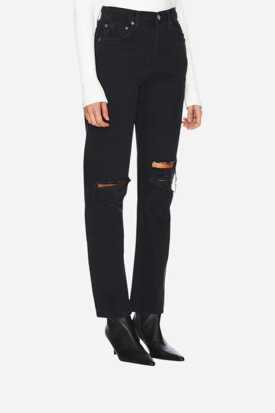 Agolde 90'S Pinch Waist High Rise Straight in Fuse – back view