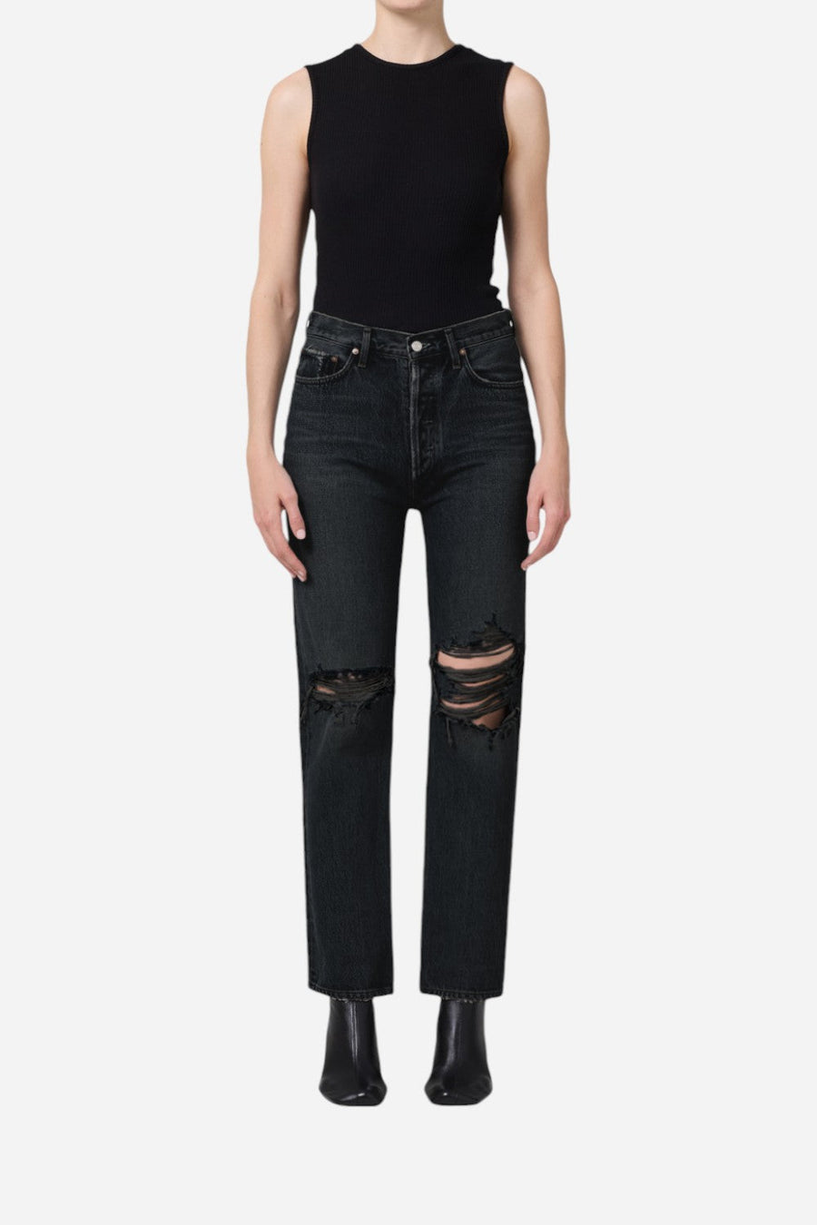 Agolde 90'S Pinch Waist High Rise Straight in Fuse – front view