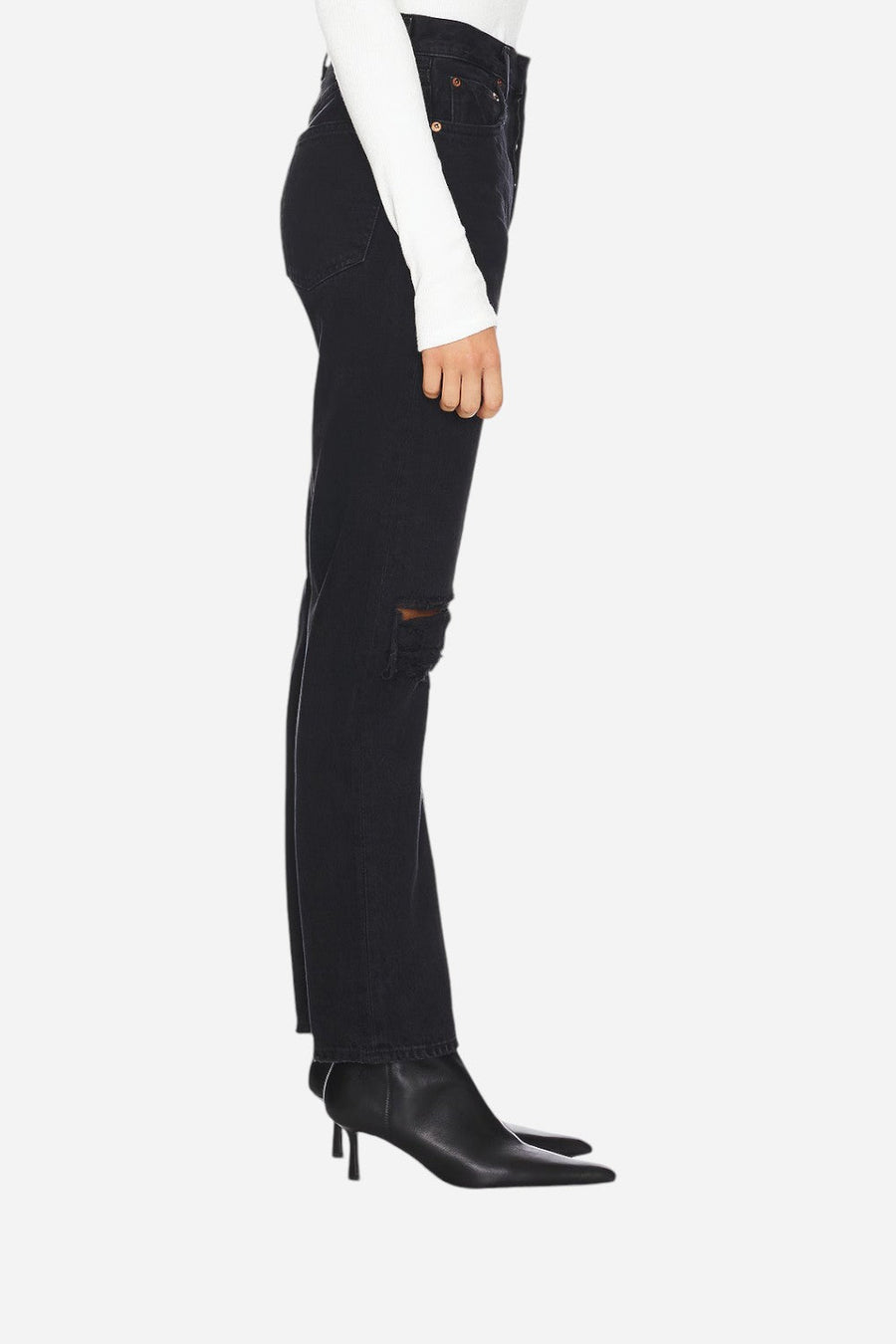 Agolde 90'S Pinch Waist High Rise Straight in Fuse – side view