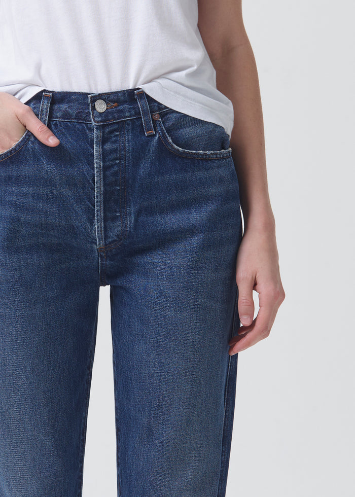 Agolde 90'S Pinch Waist High Rise Straight Jeans in Swindle – detail