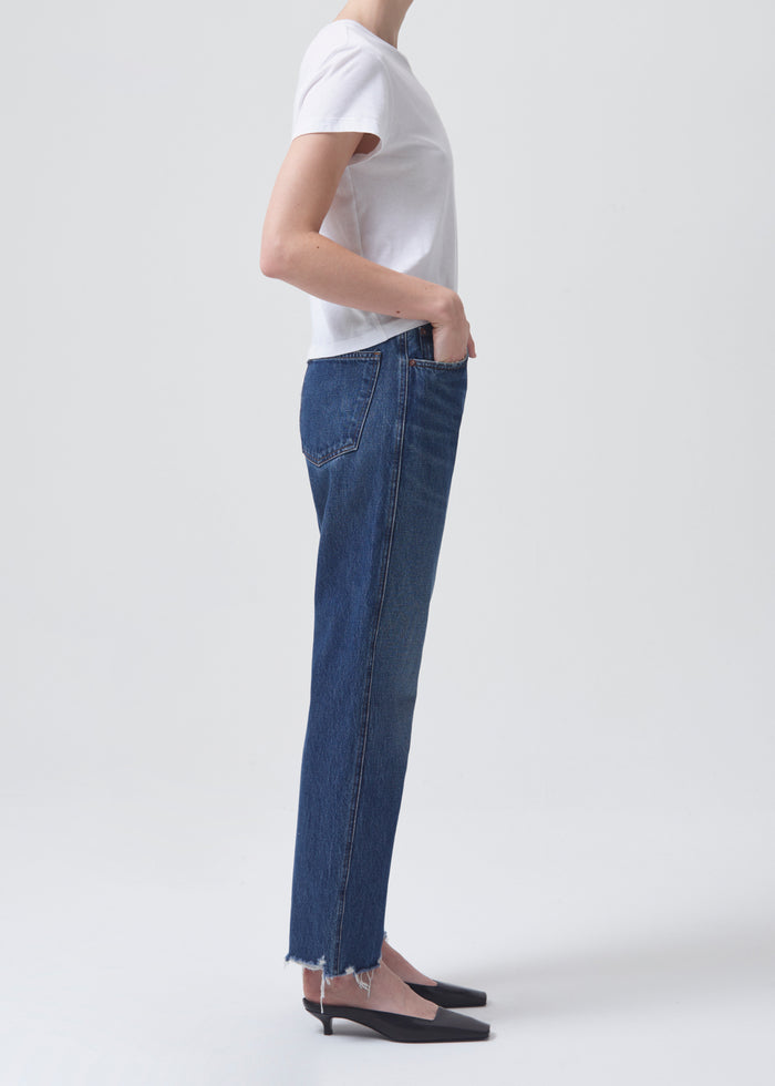 Agolde 90'S Pinch Waist High Rise Straight Jeans in Swindle – side view