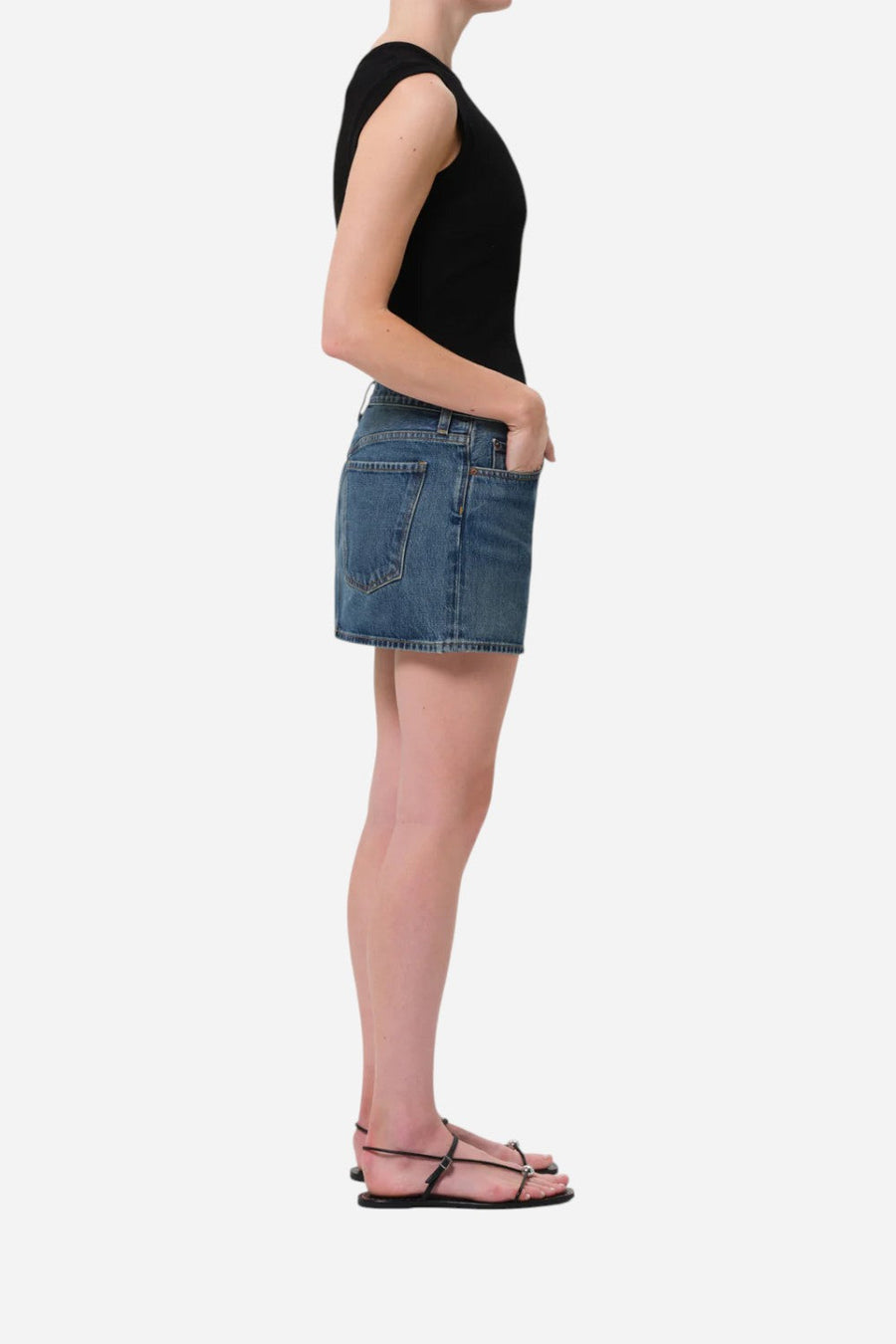 Agolde Alek Mini in Dwell – side view