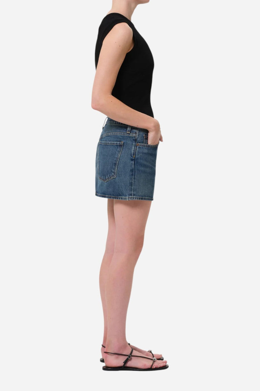Agolde Alek Mini in Dwell – side view