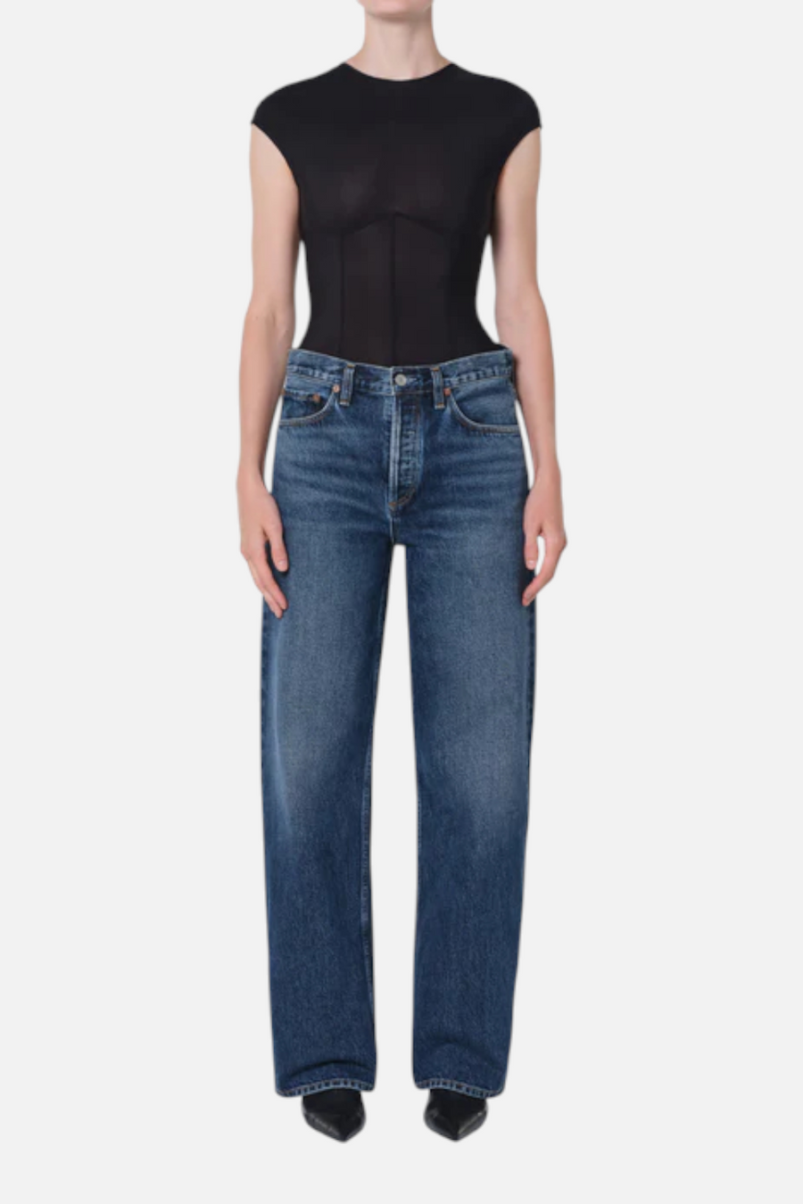 Agolde Arc Jean 32" in Shortwave – front view