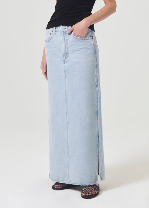Agolde Astrid Slice Skirt in Fragment – detail