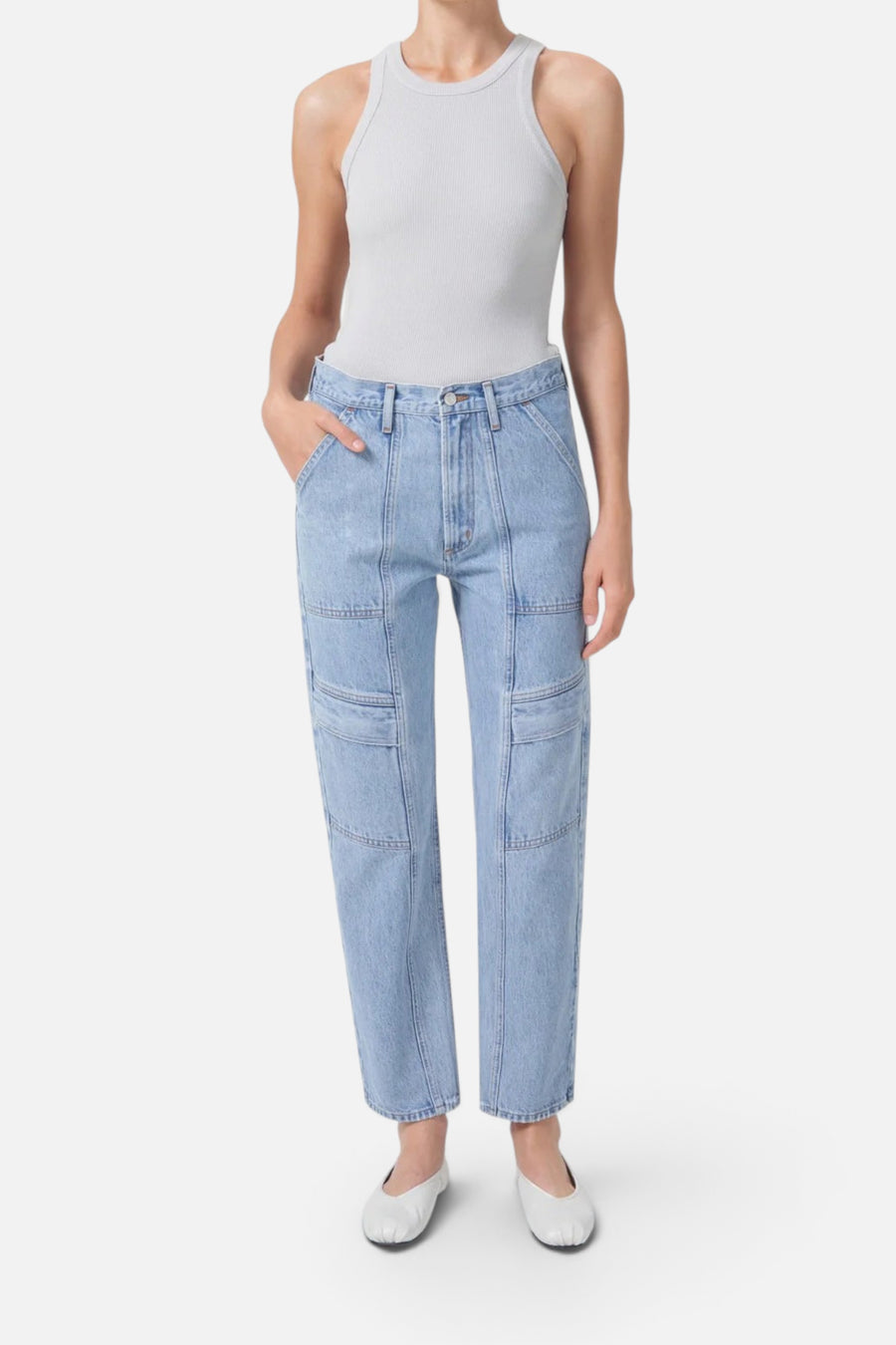 Agolde Cooper Cargo Pants in Rank – front view