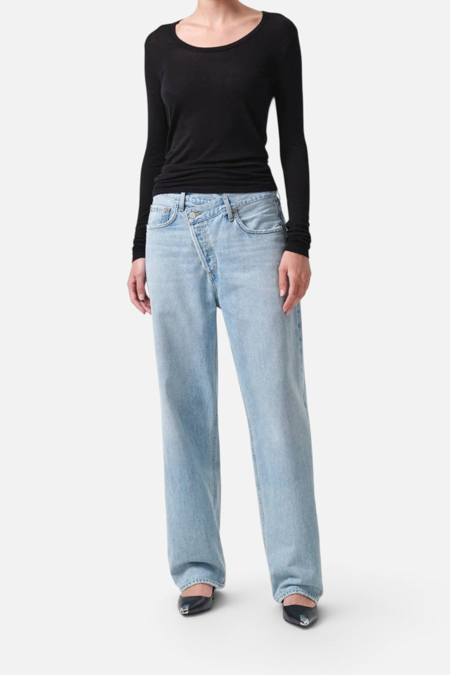 Agolde Criss Cross Upsized Jean in Wired – front view