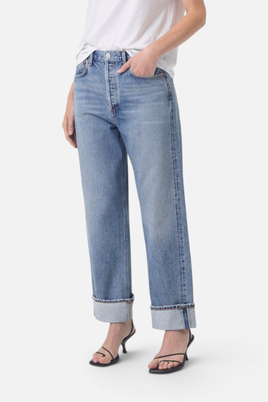 Agolde Fran Low Strung Straight Jeans in Invention – detail