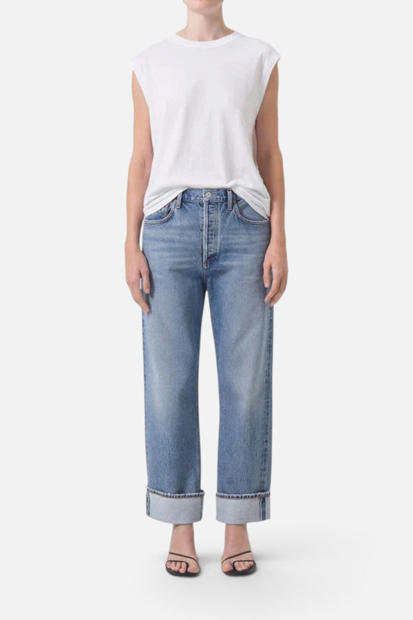 Agolde Fran Low Strung Straight Jeans in Invention