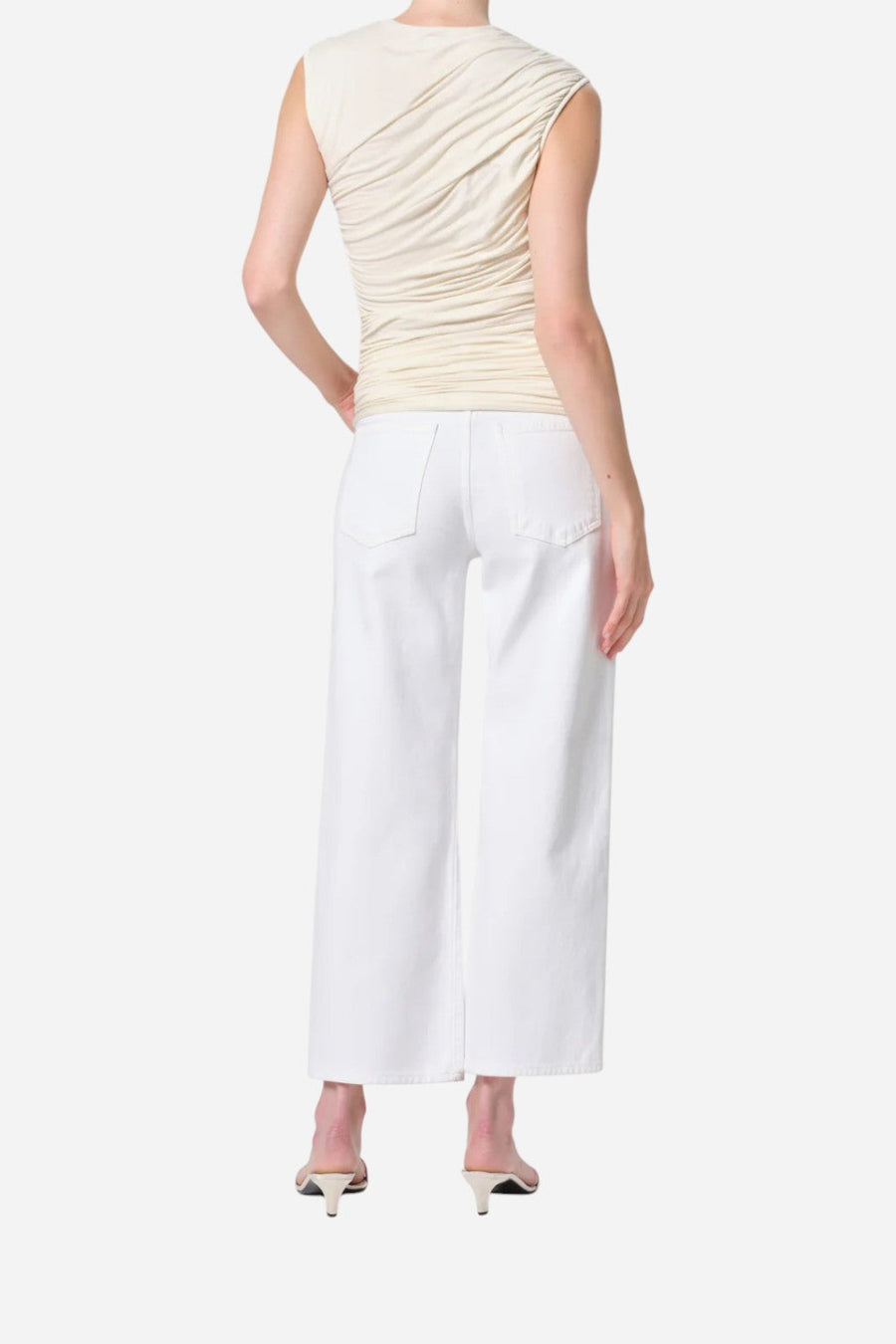 Agolde Harper Crop Jean in Sour Cream – back view