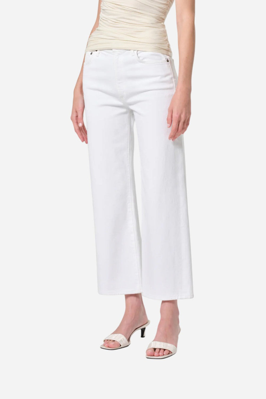 Agolde Harper Crop Jean in Sour Cream – detail