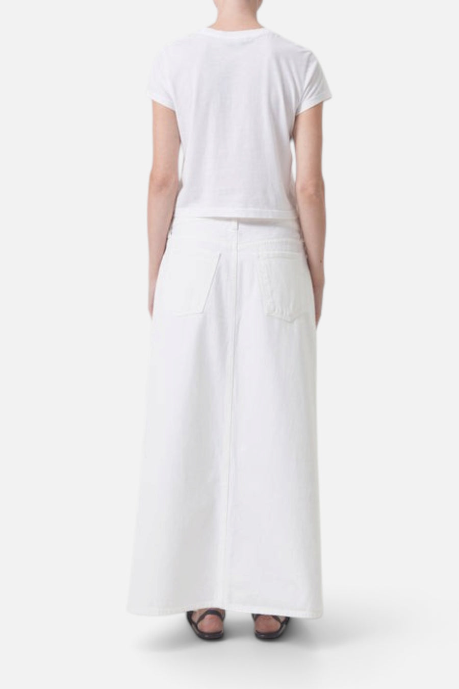 Agolde Leif Maxi Skirt in Milkshake – back view