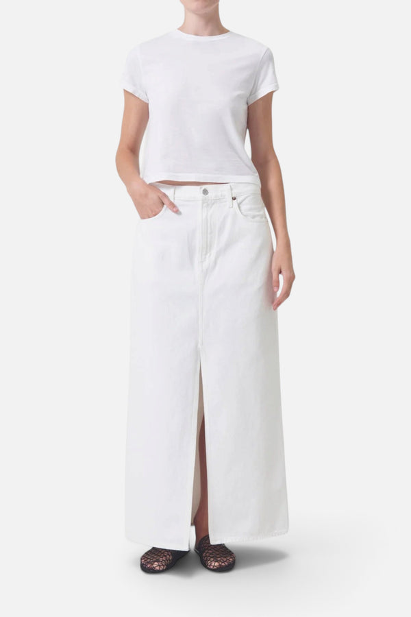 Agolde Leif Maxi Skirt in Milkshake