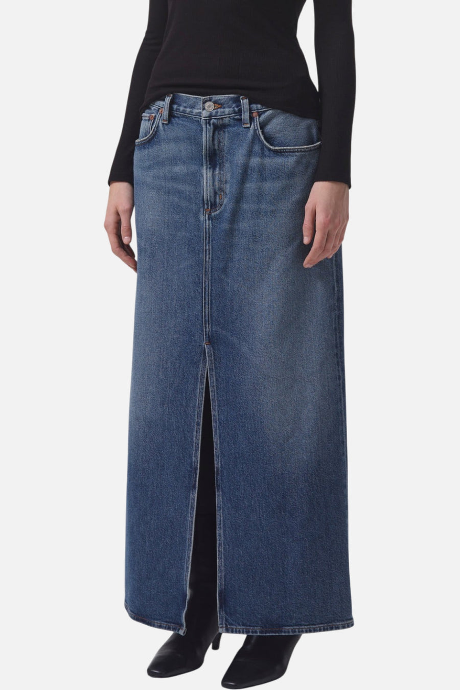 Agolde Leif Maxi Skirt in Swing – front view