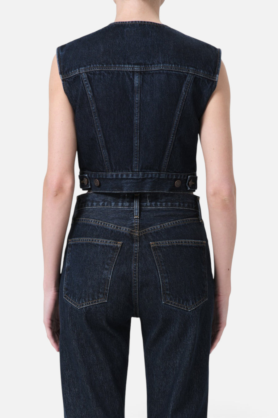 Agolde Leo Vest in Polished – back view