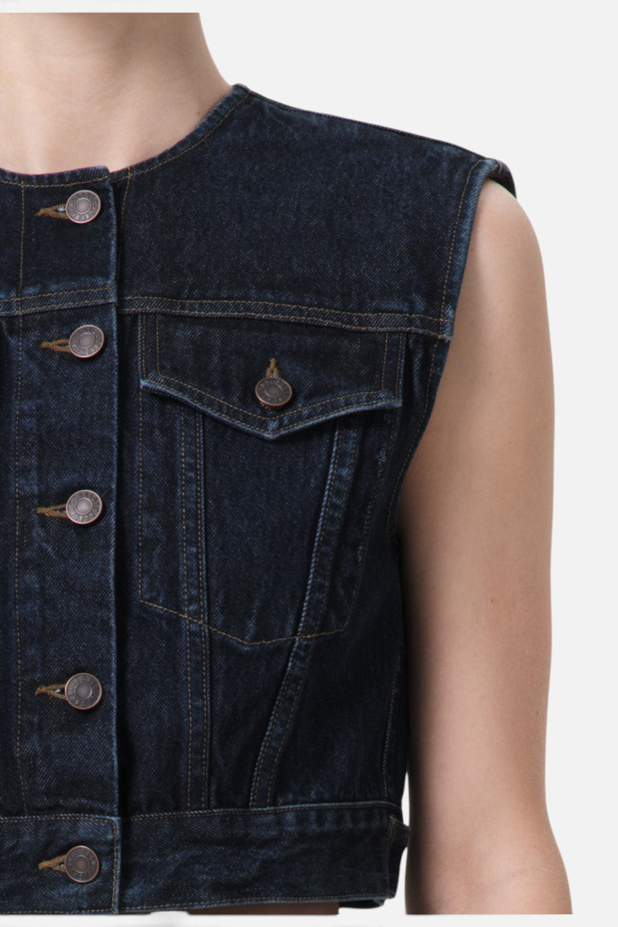 Agolde Leo Vest in Polished – detail