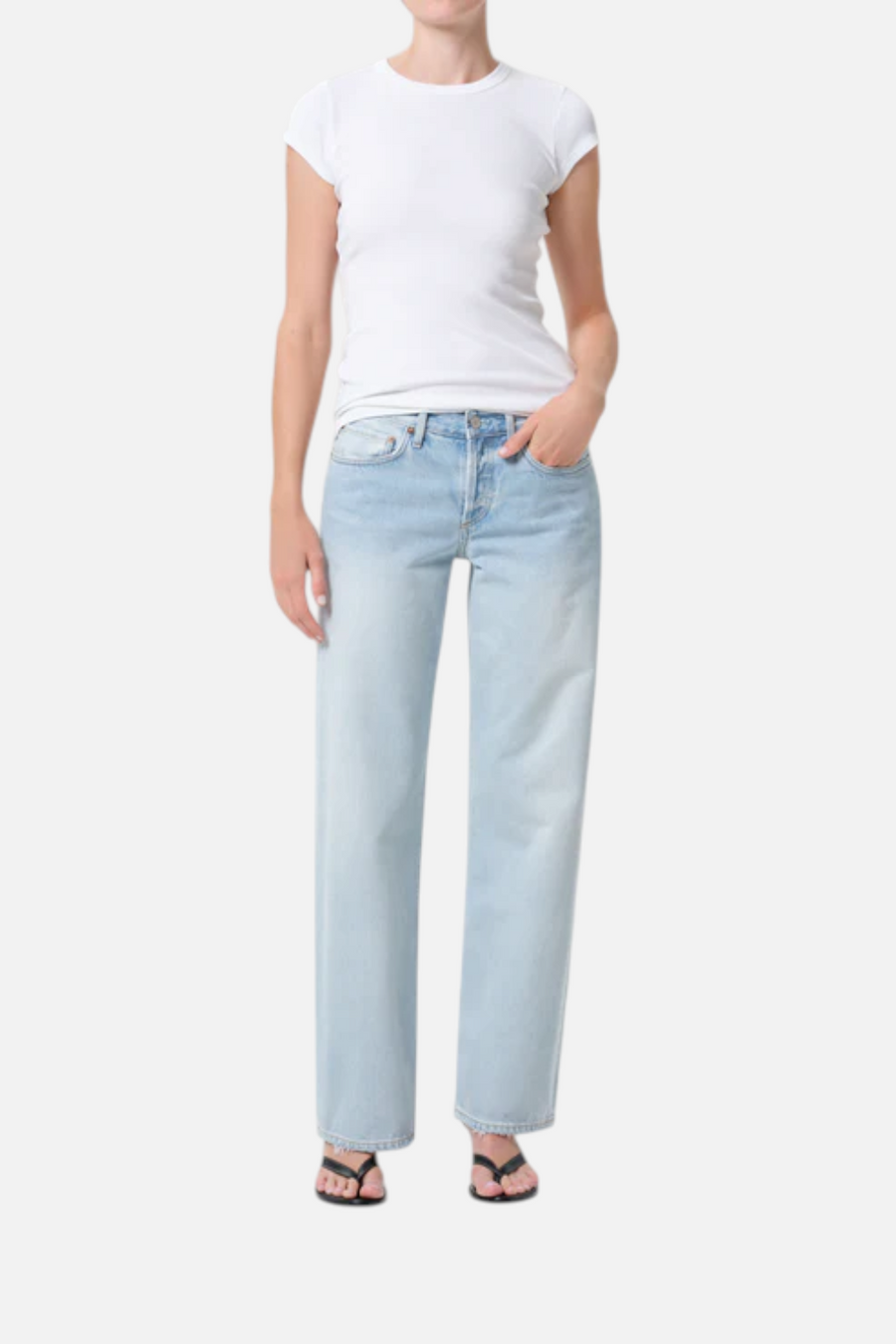 AGOLDE Low Rise Loose Jean in Amplify – front view
