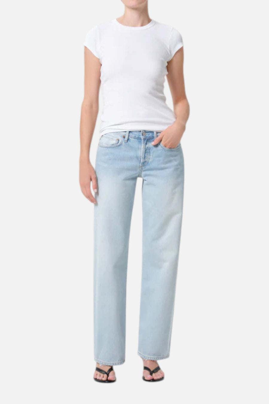 AGOLDE Low Rise Loose Jean in Amplify – side view