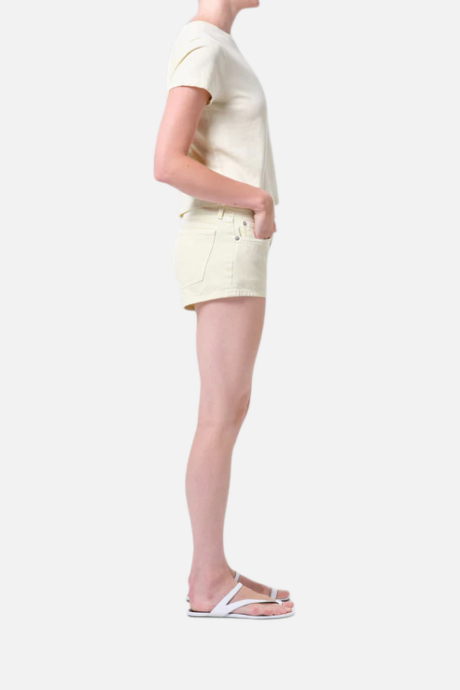 AGOLDE Low Rise Parker Short in Lemon Zest – back view