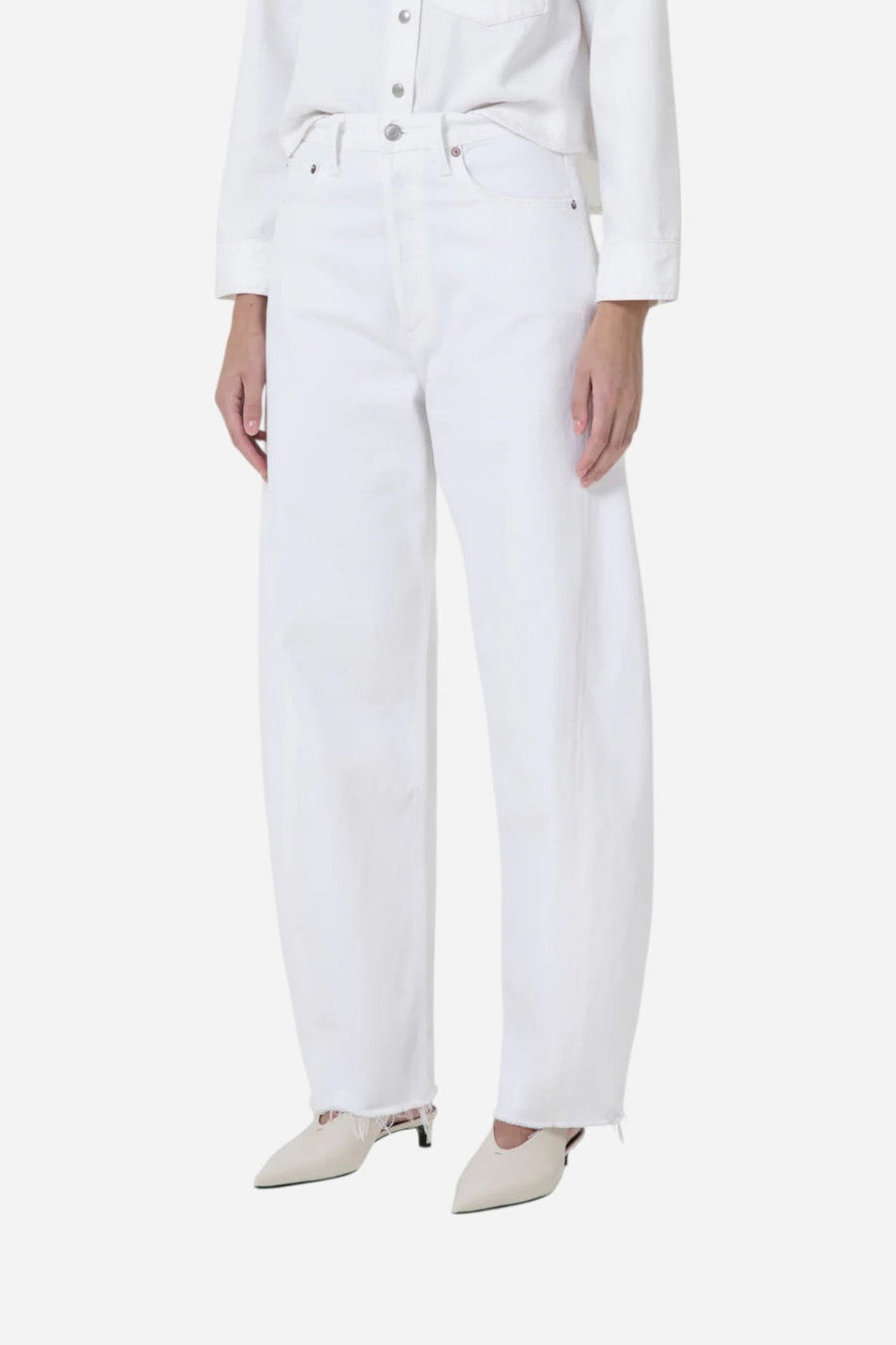 Agolde Luna High Rise Pieced Taper in Element – detail