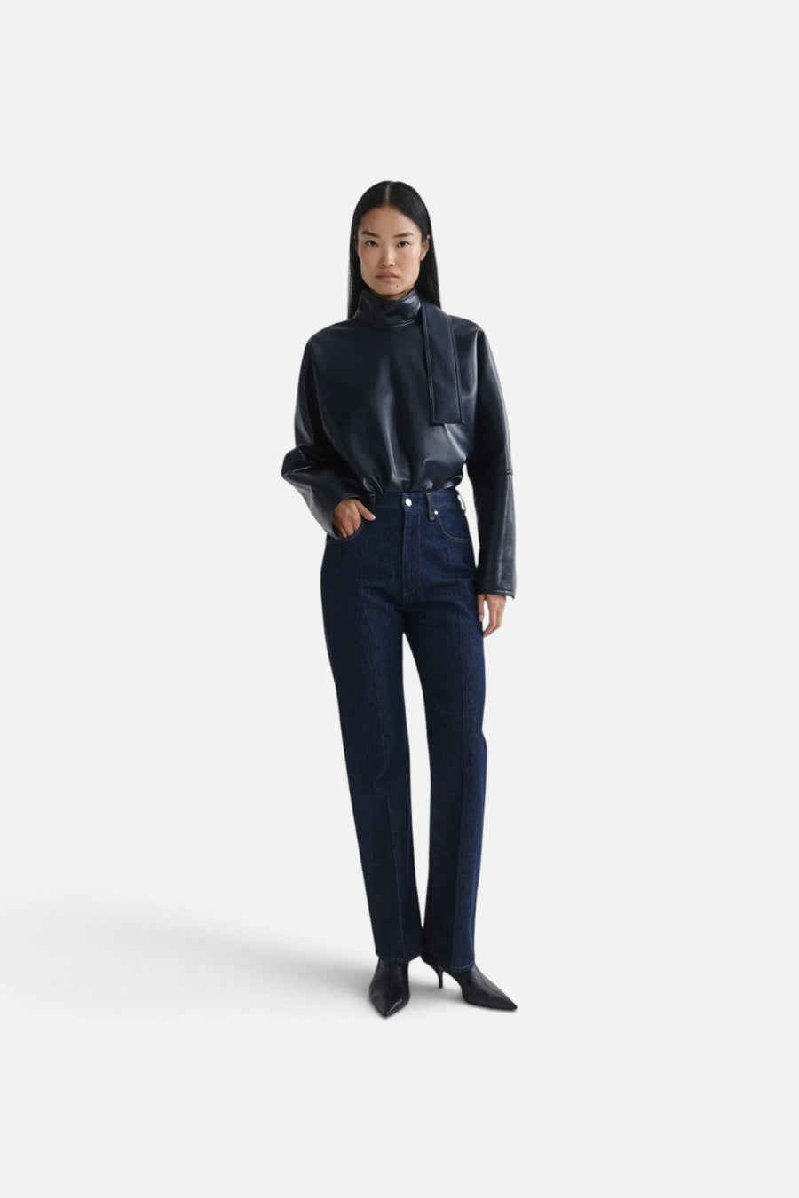 Agolde Morgan High-Rise Stovepipe Jean in Rinse – back view