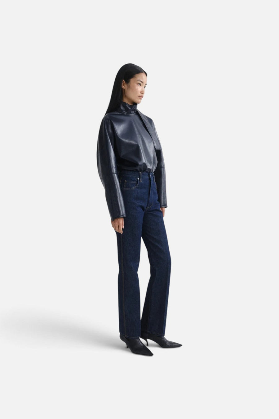 Agolde Morgan High-Rise Stovepipe Jean in Rinse – side view