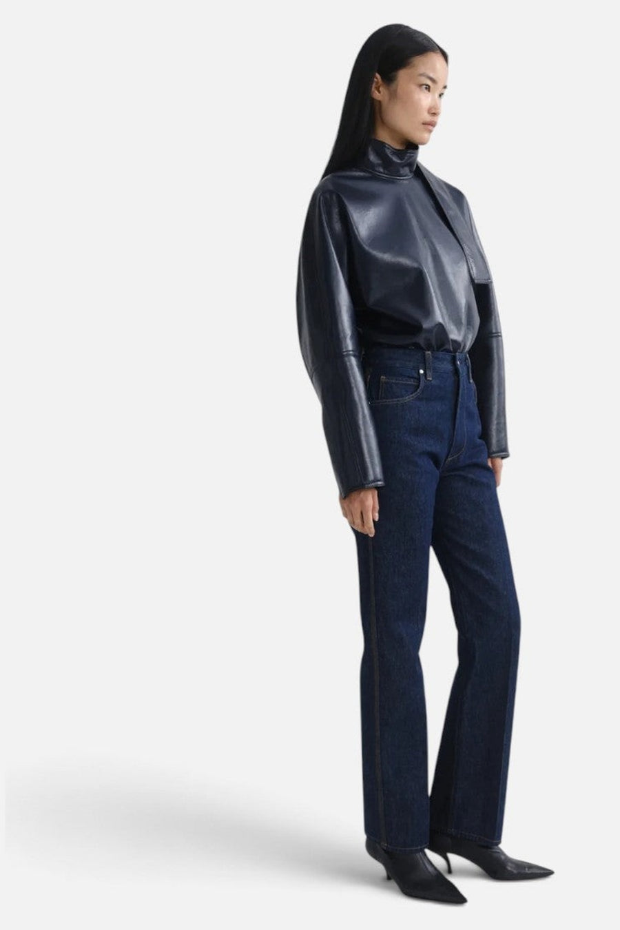 Agolde Morgan High-Rise Stovepipe Jean in Rinse – on model