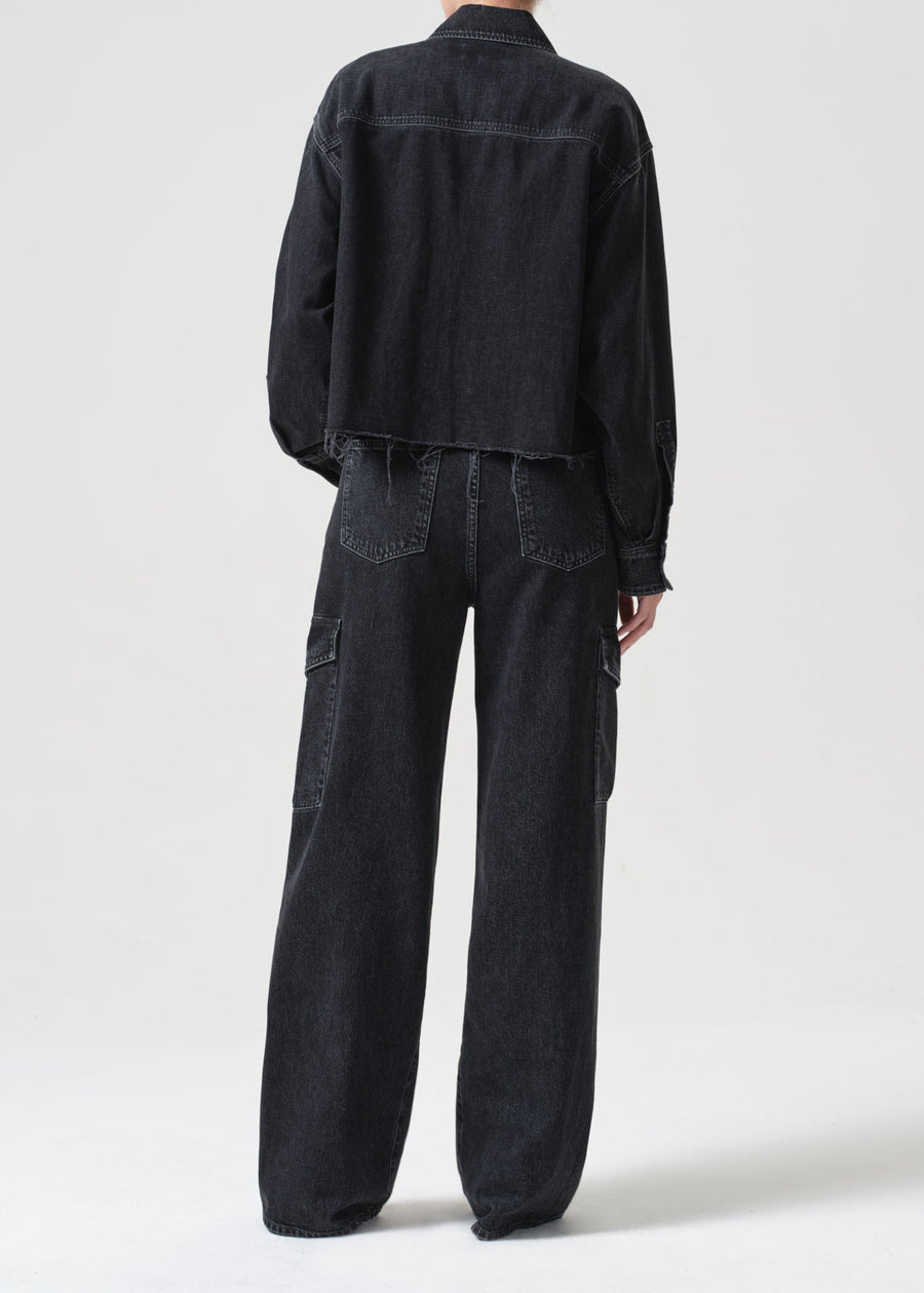 Agolde Nyx Denim Shirt in Intense – back view