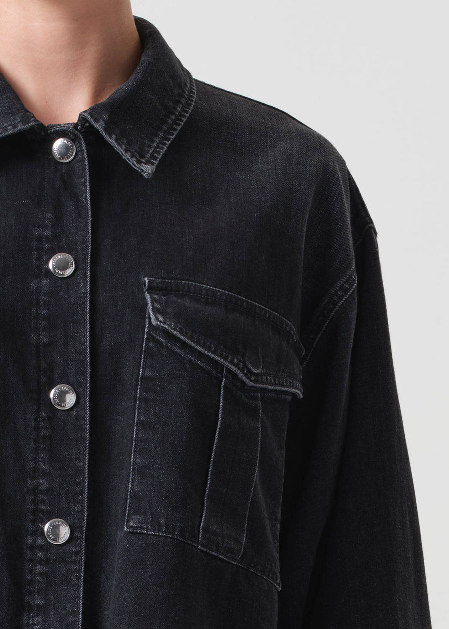 Agolde Nyx Denim Shirt in Intense – flat lay