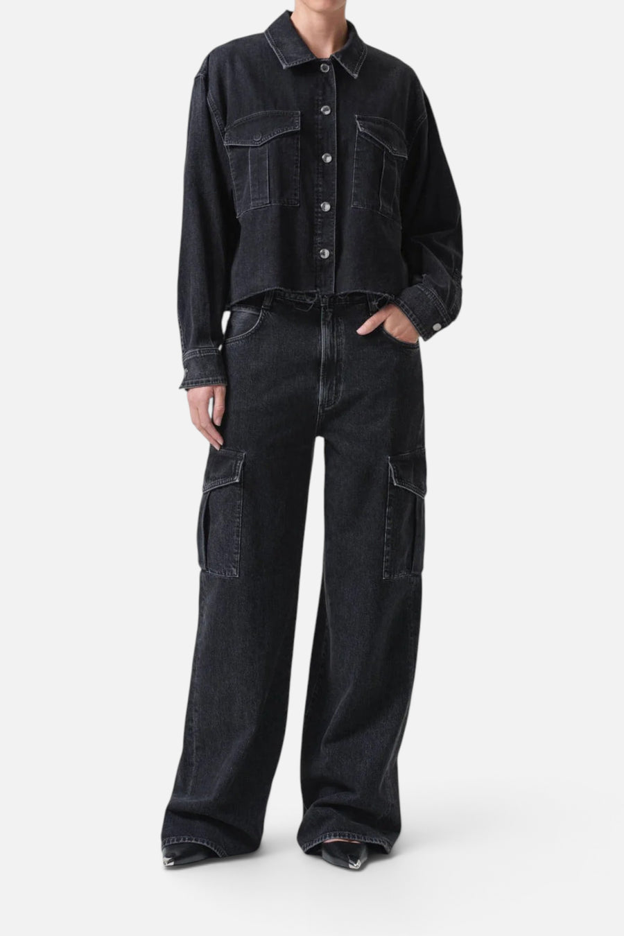Agolde Nyx Denim Shirt in Intense – front view