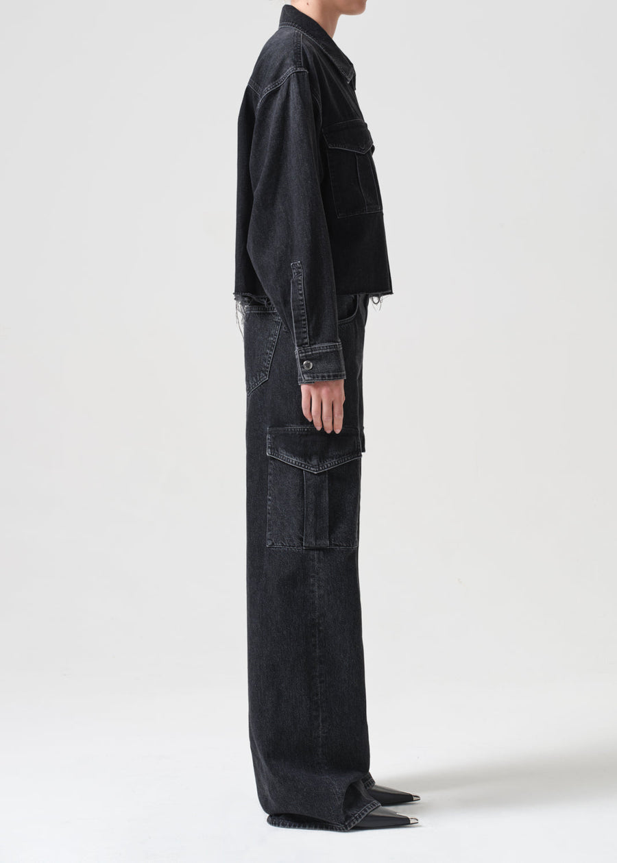 Agolde Nyx Denim Shirt in Intense – side view