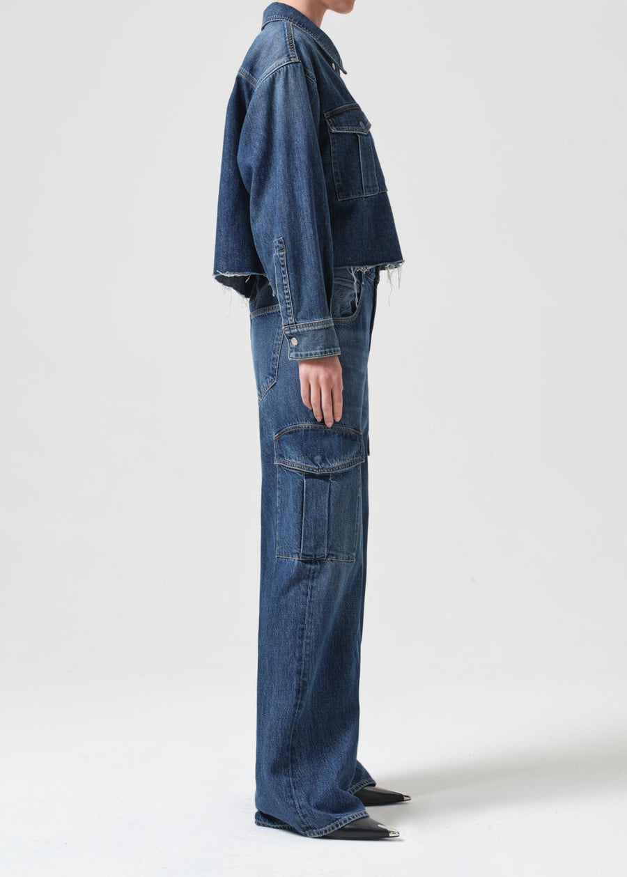 Agolde Nyx Denim Shirt in Pathway – side view