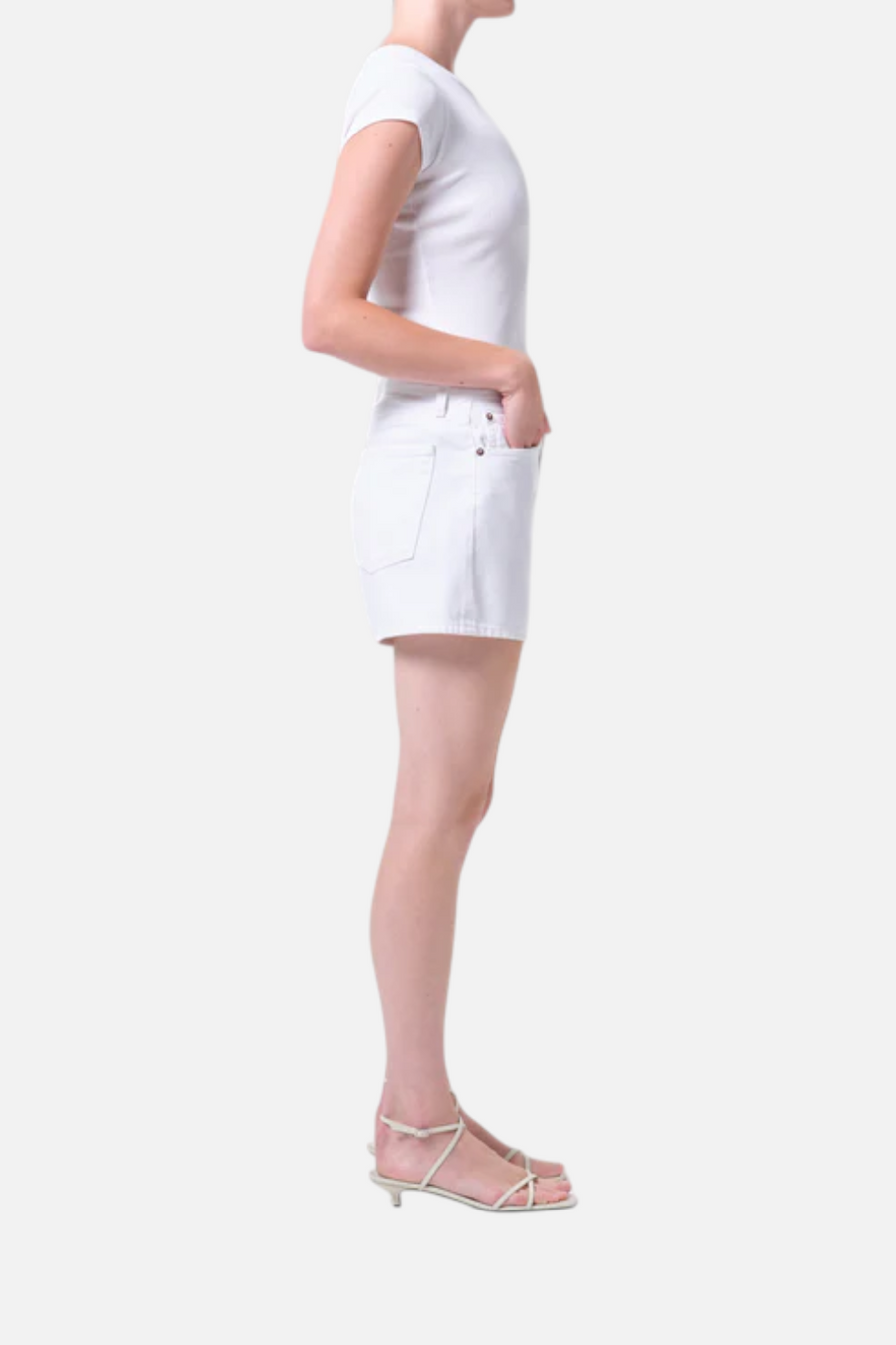 AGOLDE Parker Long Short in Marshmallow – back view