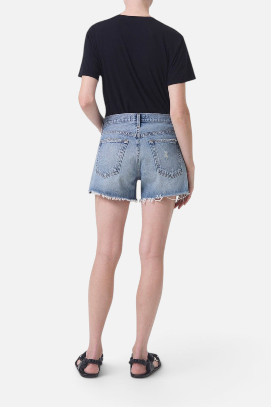 Agolde Parker Long Short in Wheel – back view