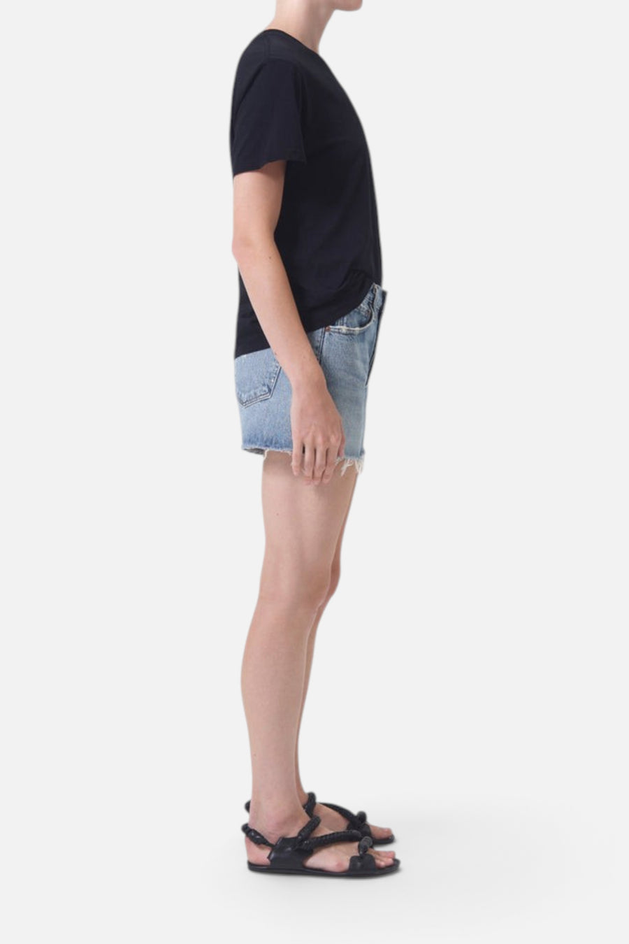Agolde Parker Long Short in Wheel – side view