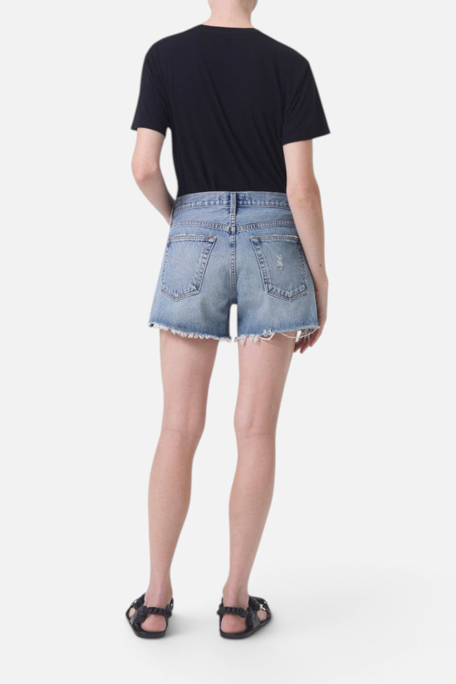 Agolde Parker Long Short in Wheel – side view
